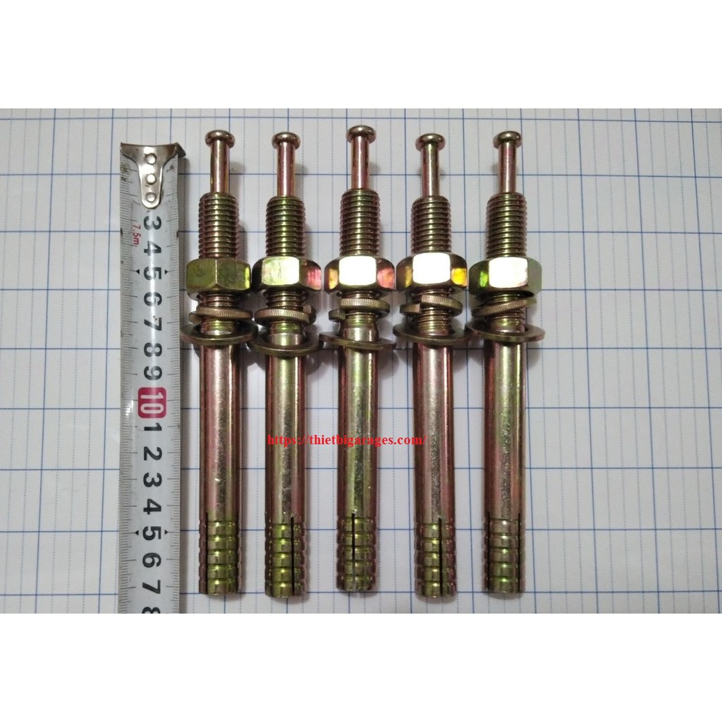 Tắc kê nở sắt M16 Dài 190mm, M16 dài 150mm, lắp đặt cầu nâng hai trụ, 4 trụ, cắt kéo