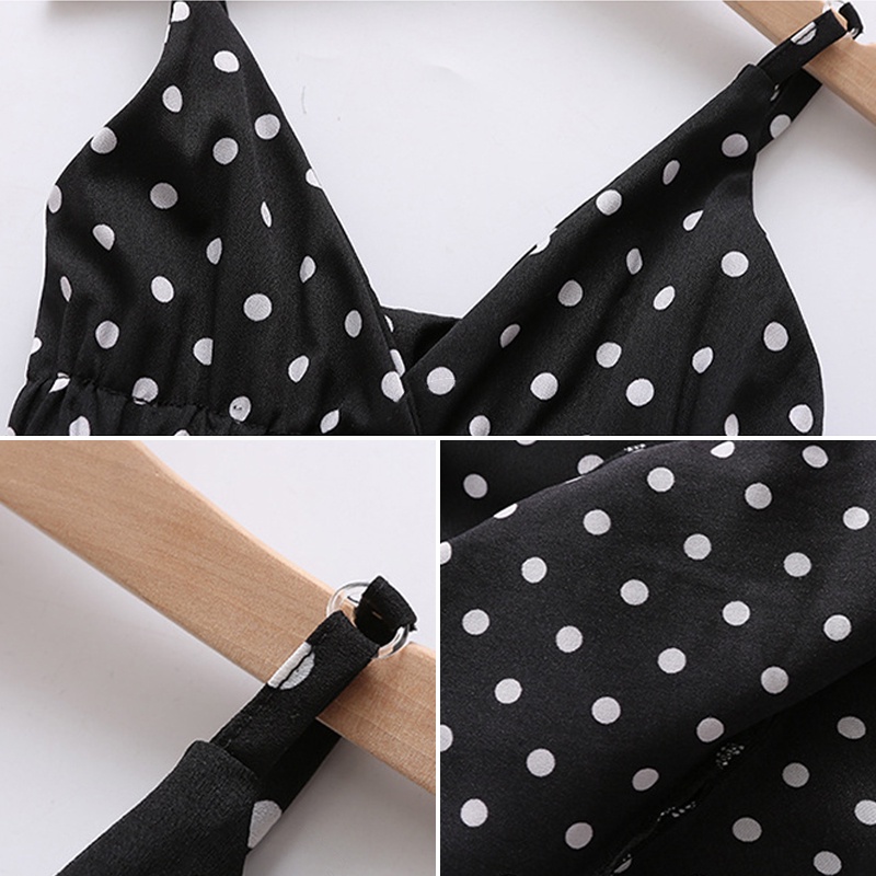 váy cho cô gái polka chấm trẻ em sling váy trẻ em quần áo AKKU