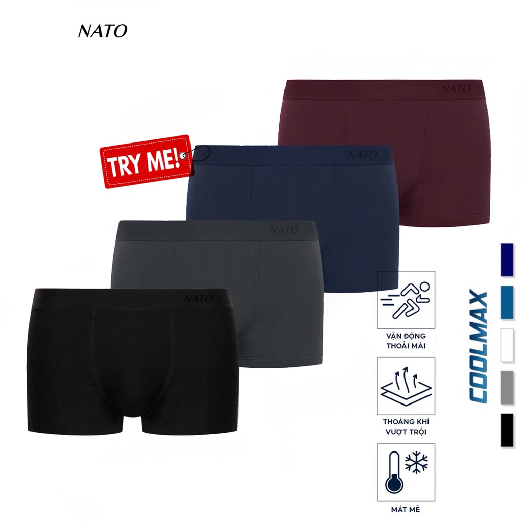 Quần Lót COMPACT Nam Vải Cotton 100% Thun Lạnh Đơn Giản Cao Cấp Màu Đen Xám Trơn Boxer Sịp Đùi Tam Giác Xì Lip Sì NATO