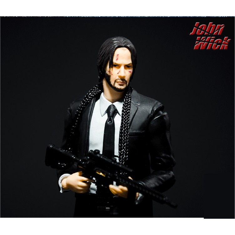 Mô hình đồ chơi John Wick Mafex chapter 2 vest đen + chó