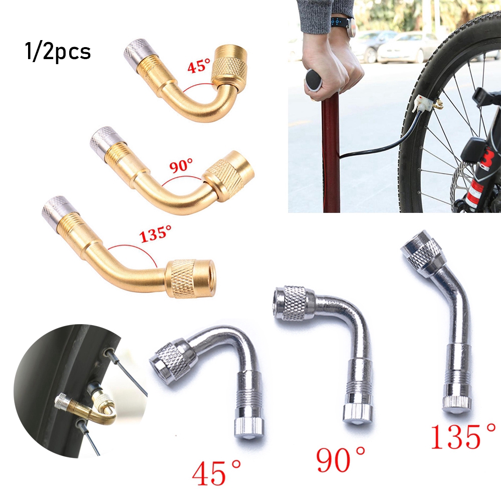 Set 1/2 đầu van bánh xe 3 góc 45/90/135 độ nối dài tiện dụng cho mô tô xe tải