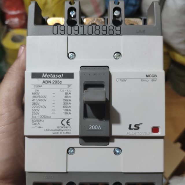 Aptomat (MCCB) ABN203c 3P 200A LS-Hàn Quốc xịn