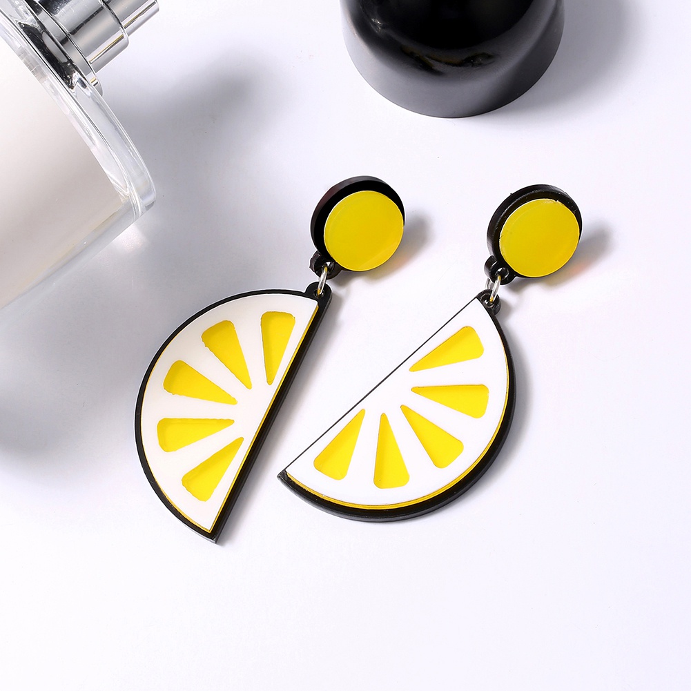 Đôi khuyên tai acrylic hình lát chanh thời trang cá tính cho nữ
