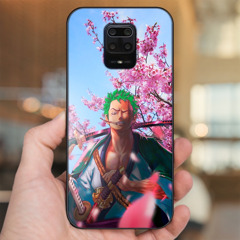 Ốp lưng Xiaomi Redmi Note 9s, Note 9 Pro viền đen in hình Zoro One Piece