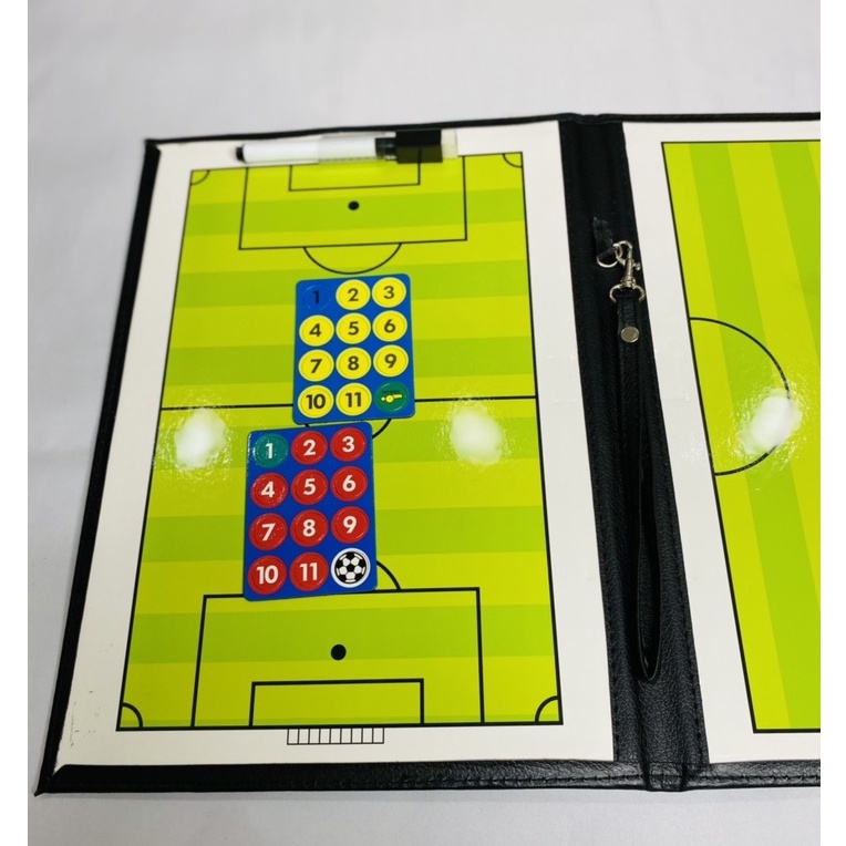 BẢNG SA BÀN CHIẾN THUẬT BÓNG ĐÁ CẦM TAY GỒM BÚT DẠ VÀ CÁC QUÂN CÓ TỪ TÍNH, CHẤT LIỆU CAO CẤP BỌC DA SANG TRỌNG