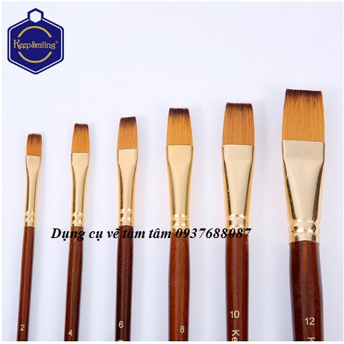 [ TÂM TÂM ]-Bộ cọ đầu bằng keep smiling 6 cây mã 6120F-