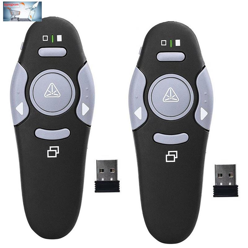 Set 2 Bút Trình Chiếu Không Dây Cổng USB Kèm Điều Khiển Từ Xa Cho Pc Mouse