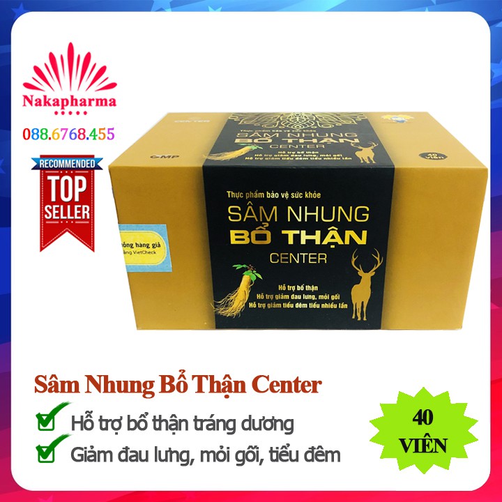 Sâm Nhung Bổ Thận Center | Hỗ trợ bổ thận tráng dương, giảm đau lưng, mỏi gối, tiểu đêm, khỏe thận