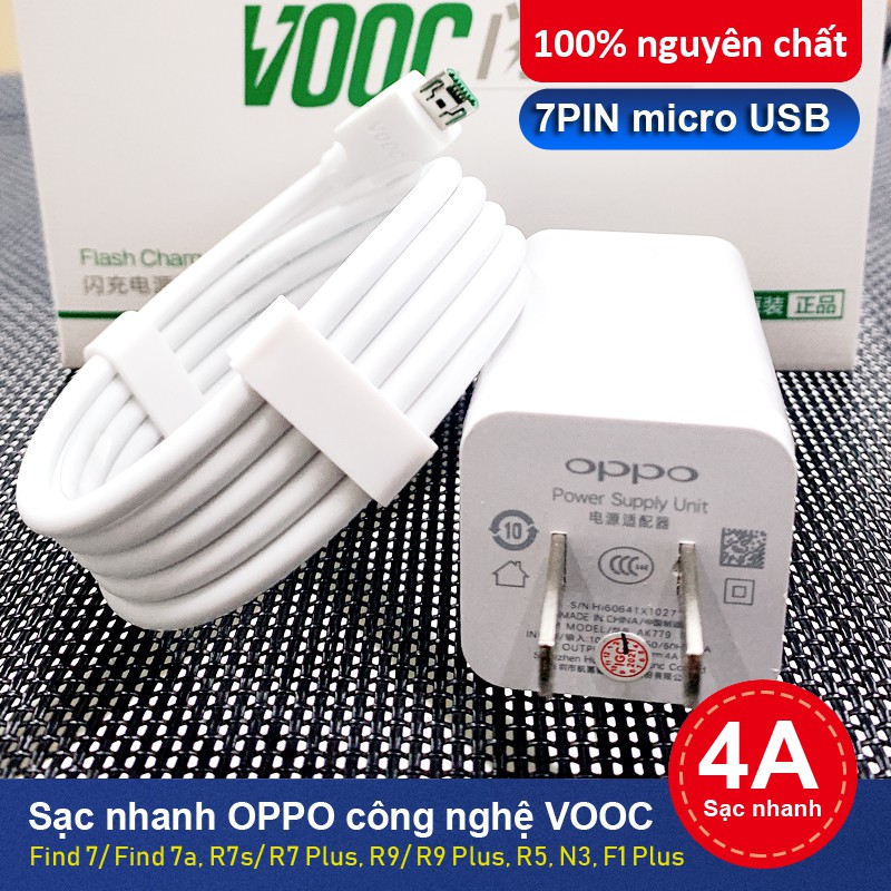 Sạc oppo VOOC cho các dòng máy R9/ R9 Plus R5 an toàn cho điện thoại bảo hành 6 tháng OPPO AK779 bộ sạc nhanh