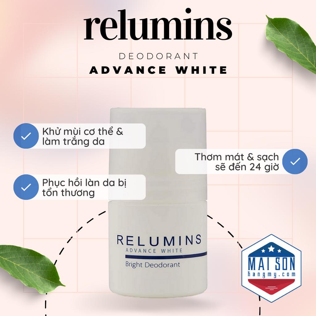 LĂN KHỬ MÙI LÀM TRẮNG NÁCH RELUMINS ADVANCED WHITE - Hàng Nhập USA Chính Hãng