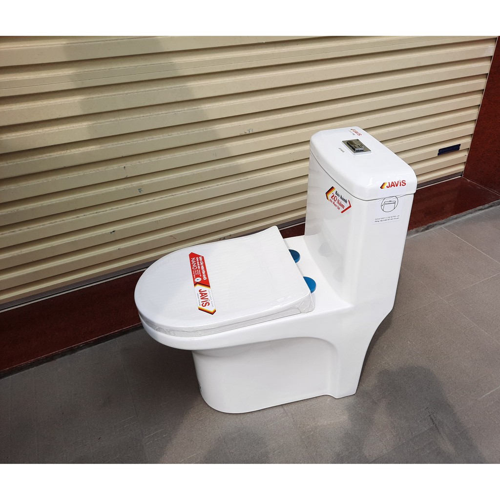 Bồn cầu liền khối JAVIS JV-C506, công nghệ men Nano, chống bám bẩn và diệt khuẩn, siêu bền.