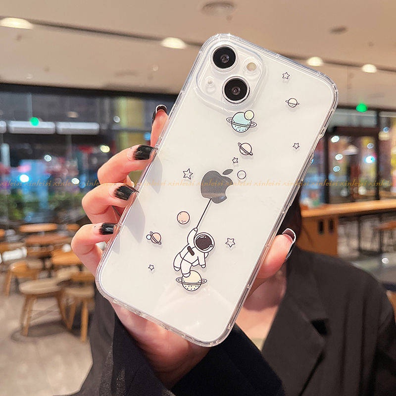Ốp điện thoại mềm trong suốt hình phi hành gia thích hợp cho Apple 13 Iphone 12 Pro Max 11 Xsmax 7-8se Ys7d