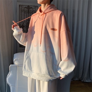 Áo hoodie mặc chui đầu dáng rộng màu sắc gradient phong cách Hàn Quốc thời trang mùa thu thường ngày cho học sinh nam