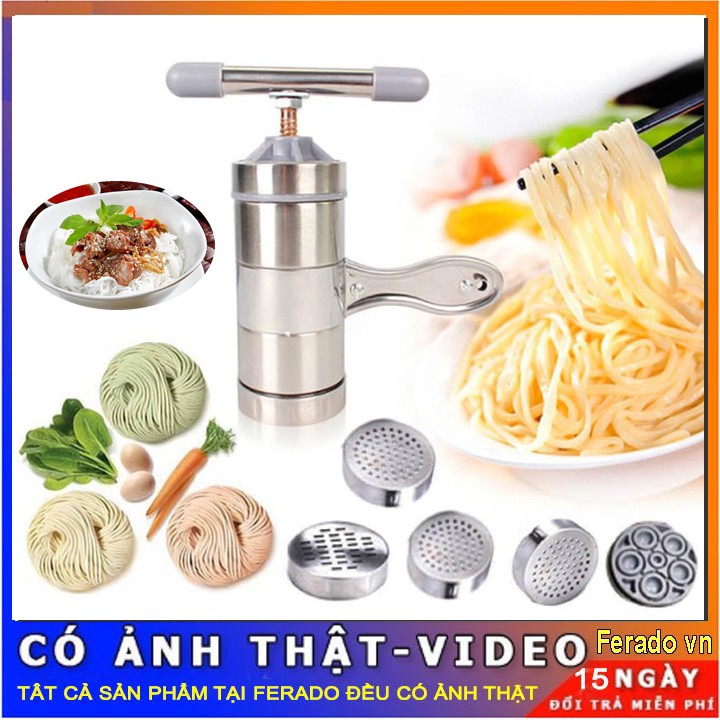 Máy Làm Bún Tươi, Mỳ Sợi 5 Đầu Cắt Inox ,khuôn làm bún tại nhà