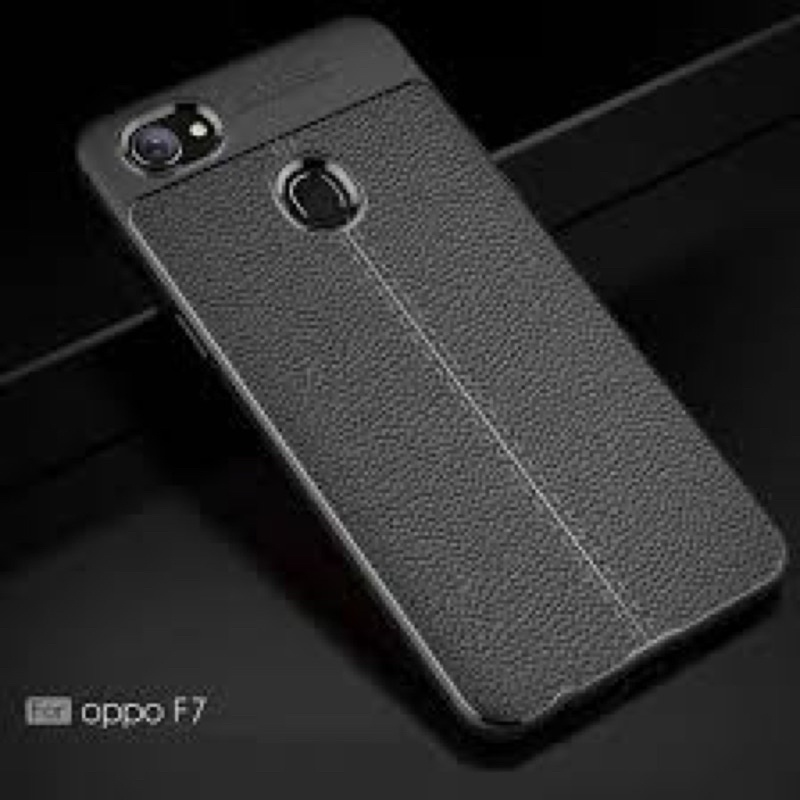 Ốp dẻo đen auto Cao cấp Vân Da Oppo F7