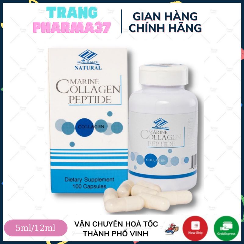 Viên Uống Trắng Da Marine Collagen Peptide 100 viên - COLLAGEN THỦY PHÂN NUHEALTH CỦA MỸ