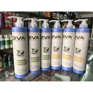Bộ Dầu Gội DIVA Xanh Phục Hồi Siêu Mềm Mượt 750ml