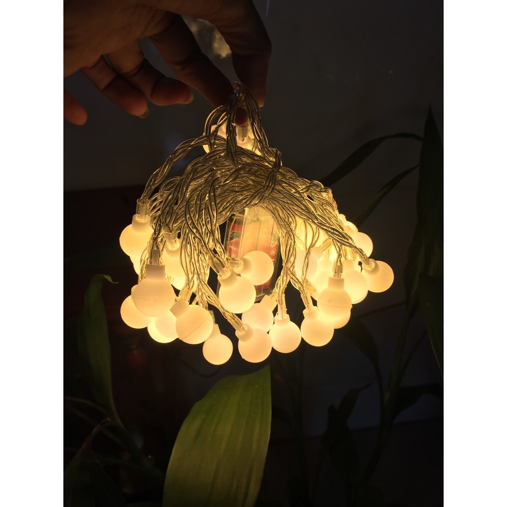 Đèn Led 2 Chế Độ Chớp Nháy Và Đứng Yên Xài Pin 6M 40 Bóng Đèn Cherry Ball Trang Trí Tiệc Noel Lễ Tết Phòng Ngủ | BigBuy360 - bigbuy360.vn