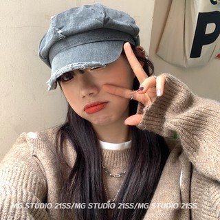 Mugua Sản Phẩm / Mũ Beret Rách Ba Chiều Phong Cách Cao Bồi Nhật Bản Retro Thời Trang