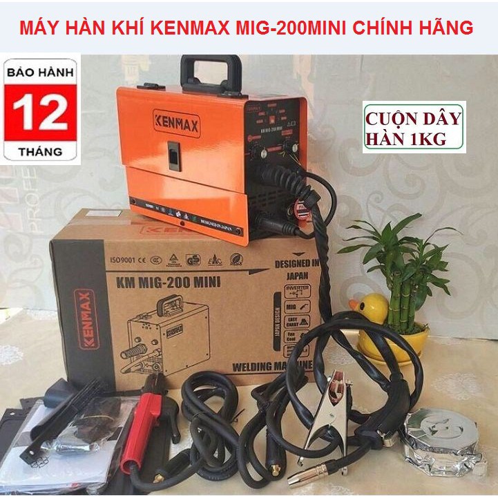 Máy Hàn Điện, Máy Hàn Khí KenMax Mig-200 Nhật Bản Tặng Cuộn Dây Hàn Lõi Thuốc 1Kg Model 2020