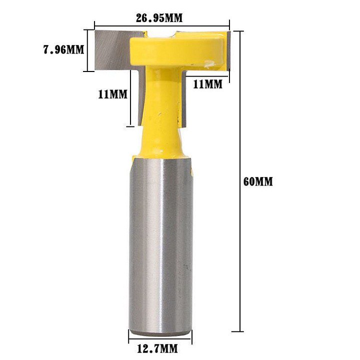 Mũi dao phay gỗ rãnh chữ T cốt 12,7mm