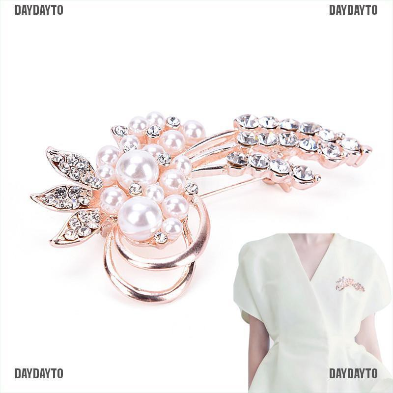 Trâm Cài Áo Hình Hoa Đính Ngọc Trai Giả Thời Trang Vintage