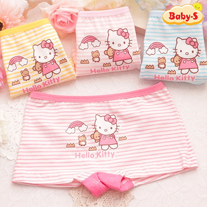 Quần chip đùi cotton hình mèo Kitty nhiều màu sắc cho bé gái 2-10 tuổi Baby-S – SC004