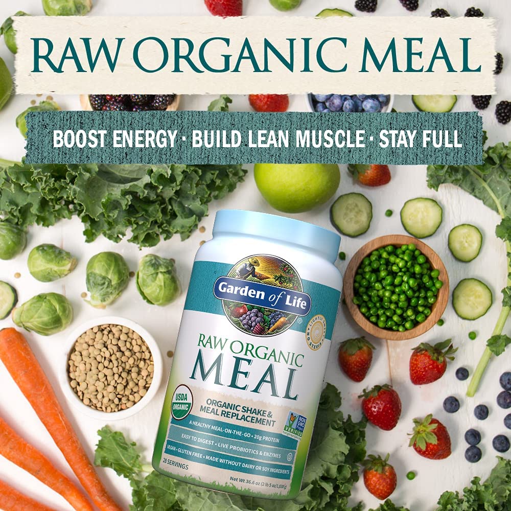 BỘT DINH DƯỠNG HỮU CƠ - THUẦN CHAY Garden of Life Meal Replacement - Organic Raw Plant Based Protein Powder, 1.038g