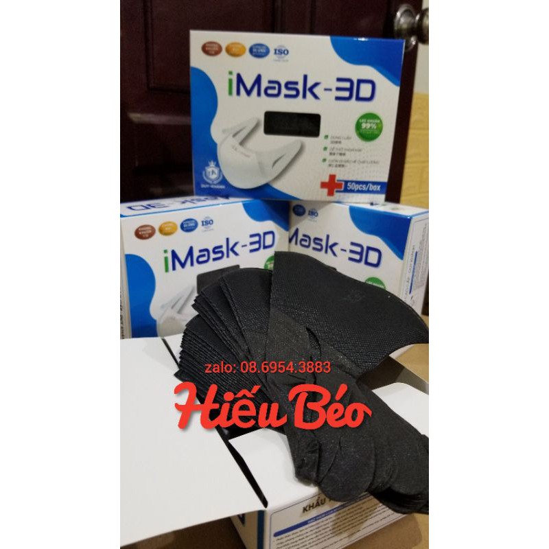 (SALE) Khẩu trang công nghệ nhật 3D mask hộp 50 cái màu ĐEN