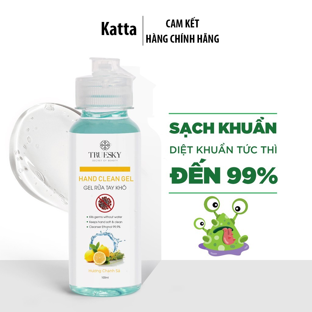 Nước rửa tay khô sát khuẩn Truesky 100ml gồm 3 hương (hương chanh sả & hương bạc hà & hương trà xanh) - Katta | BigBuy360 - bigbuy360.vn