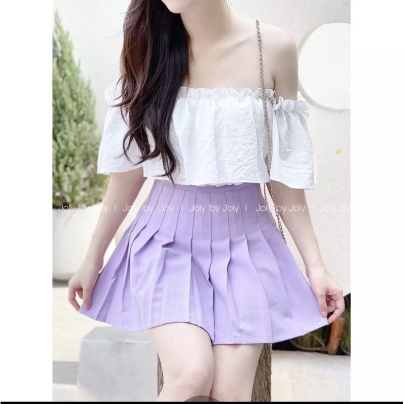 Sét chân váy tennis áo bẹt vai xinh đẹp lắm luôn s10