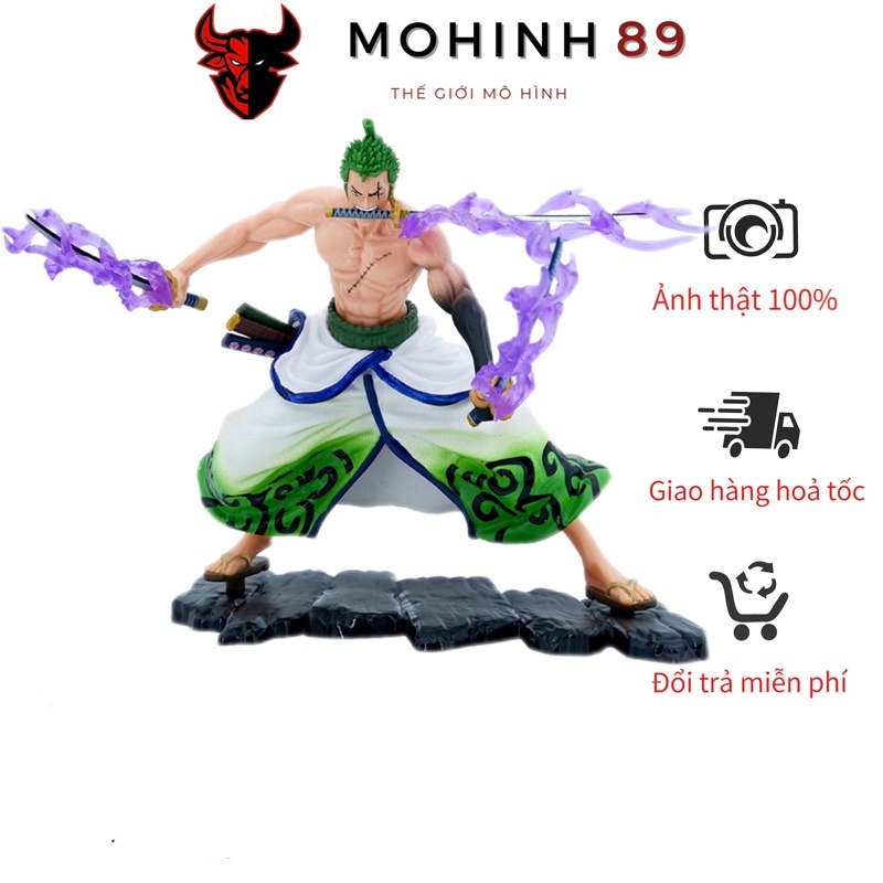 🔥Rẻ Nhất Shopee🔥 Mô hình Zoro bản mới siêu đẹp cao 23cm tư thế chiến đấu + tặng kèm haki - mô hình Onepiece