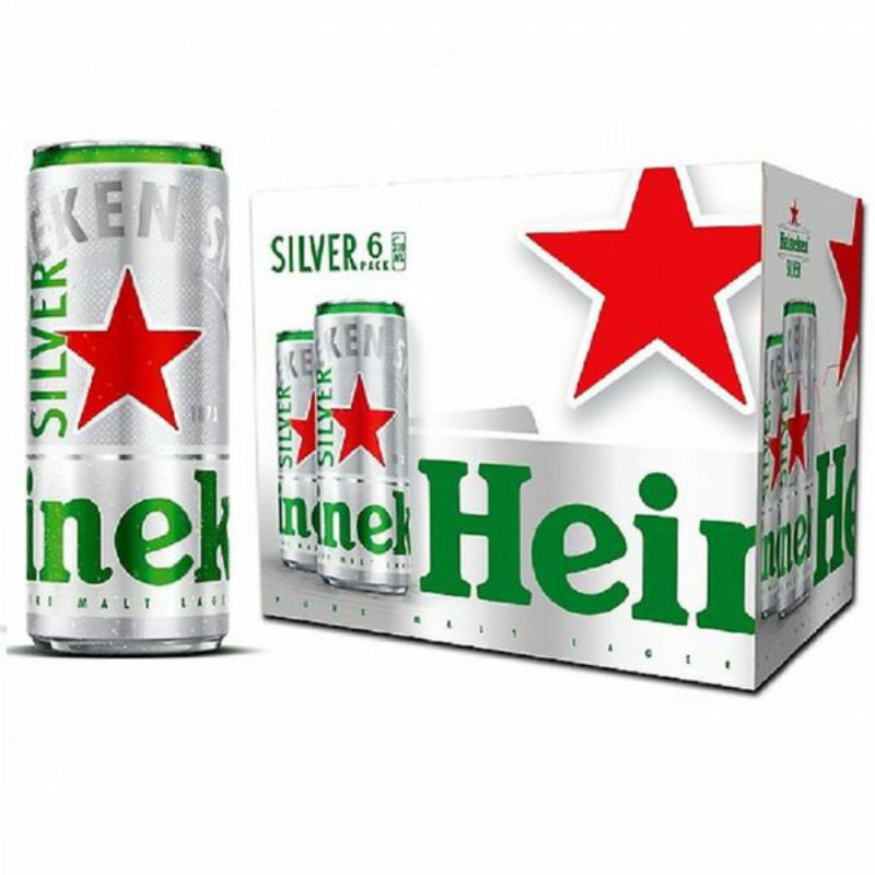 Bia Heineken Silver lon bạc, thùng (24*330ml, 4%)