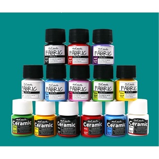 Màu vẽ vải và gốm sứ cao cấp mont marte của úc - fabric paint 6/8/12/20/24/36 màu lọ 20ml không phai