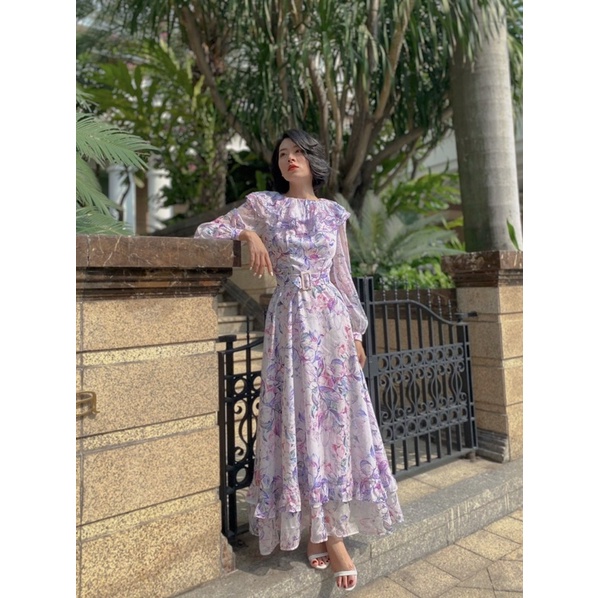 Đầm dài hoa sắc tím