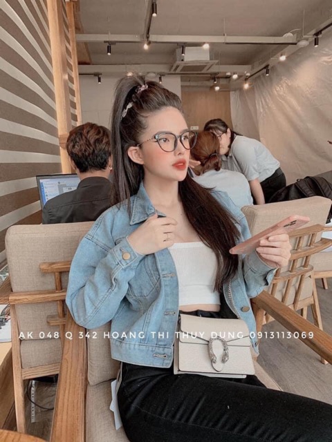 áo khoác bò nữ dáng ngắn trơn | BigBuy360 - bigbuy360.vn