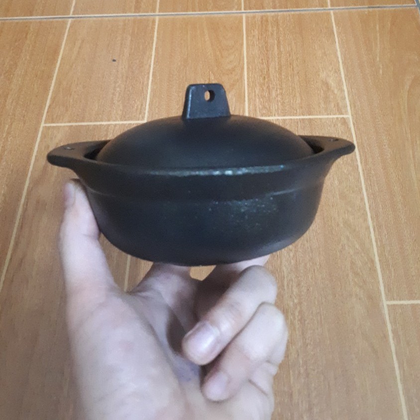 Nồi gang kho quẹt nhí 12cm đúc nguyên khối Bắc Bộ