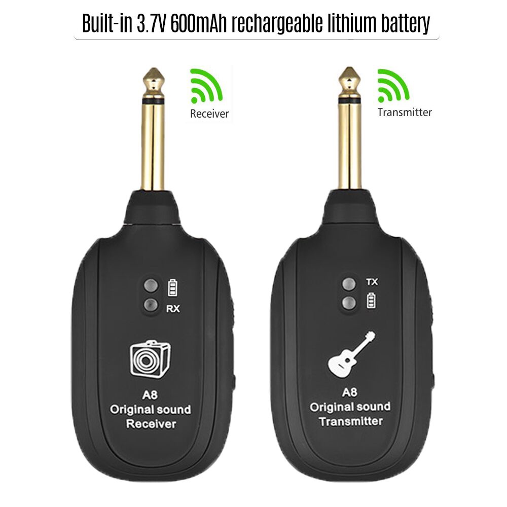 Bộ Thu Phát Tín Hiệu Đàn Guitar Điện Không Dây A8 UHF 730mhz Phạm Vi 50M