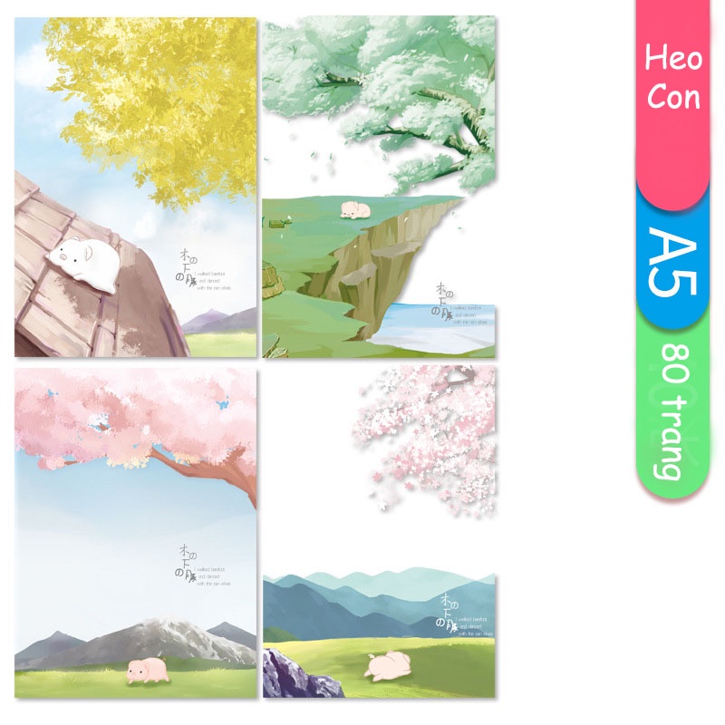 Sổ tay A5 Bìa dễ thương-80trang