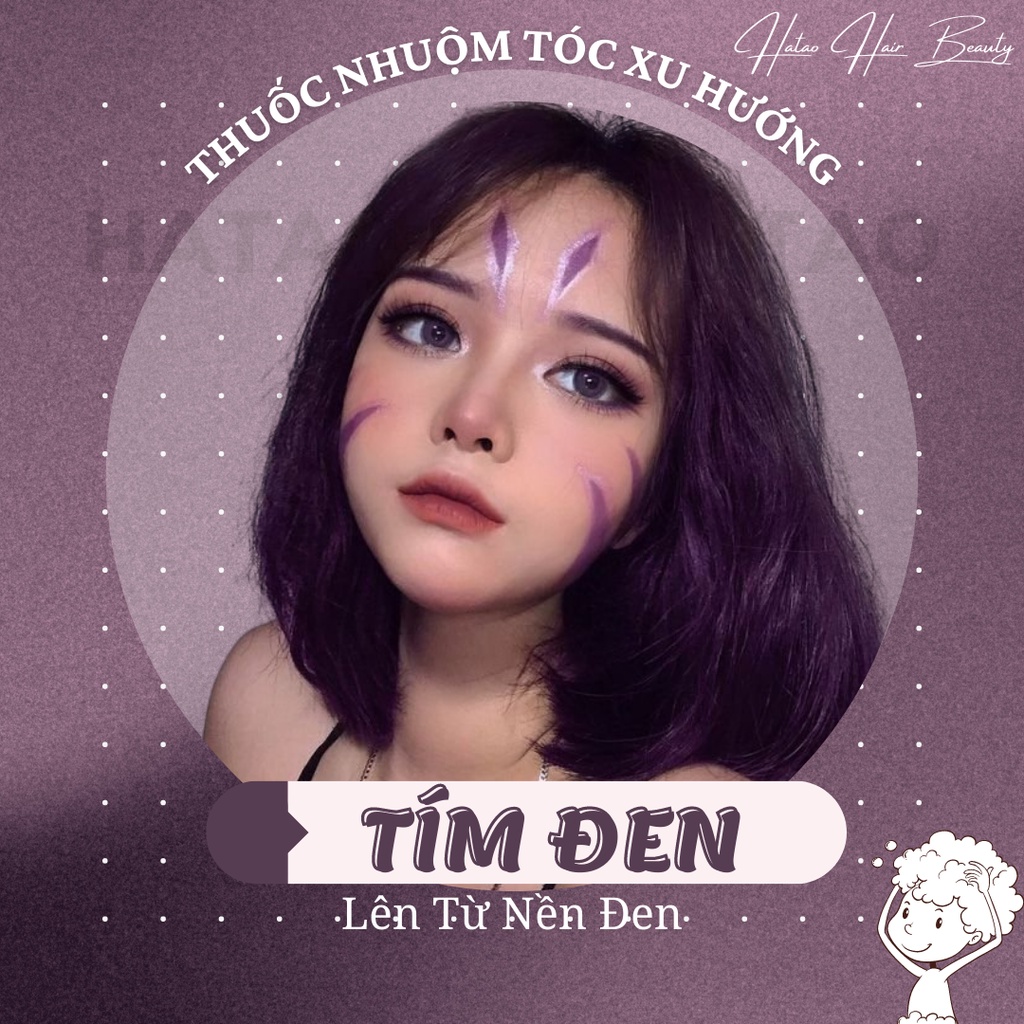 Thuốc nhuộm tóc màu Tím Đen(không tẩy) kèm trợ nhuộm 100ml