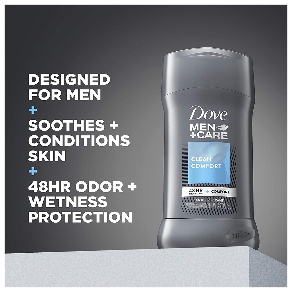 Lăn Sáp Khử Mùi Nam Dove Men Care 85g Extra Fresh , Clean Comfort , Stain Defense 76g