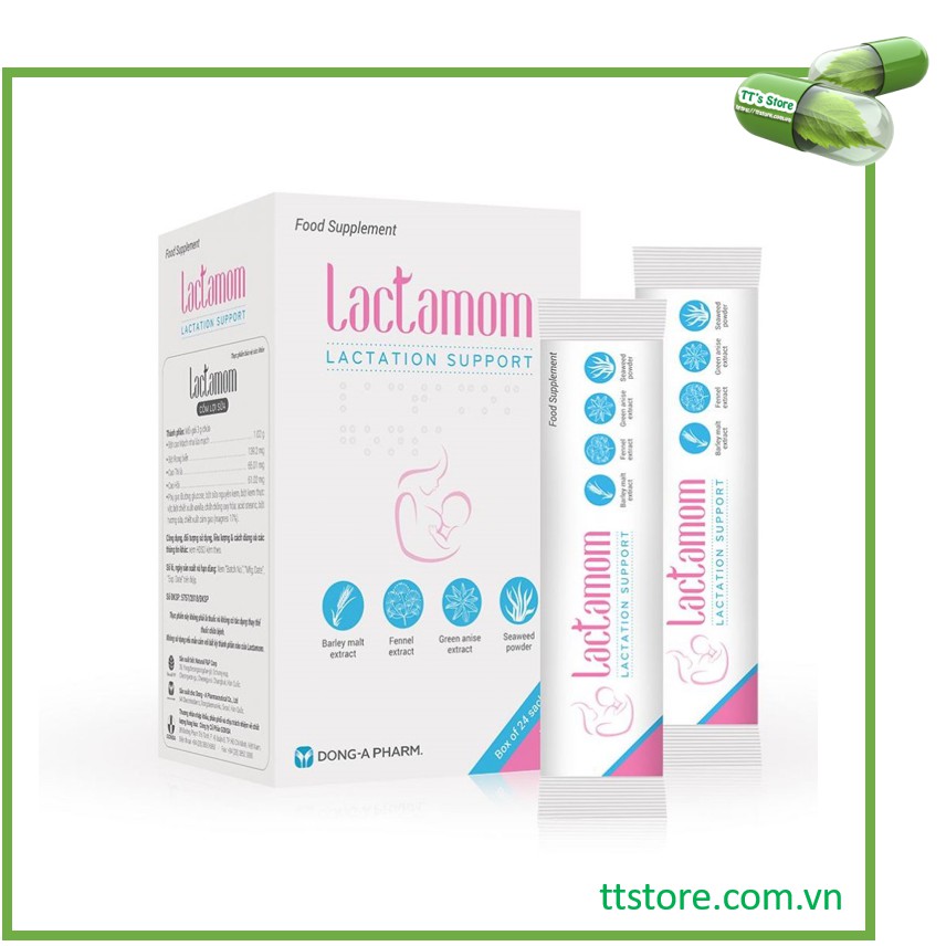 Cốm lợi sữa Lactamom (Hộp 24 gói x 3g) [lactomom / lactamum / lactomum]