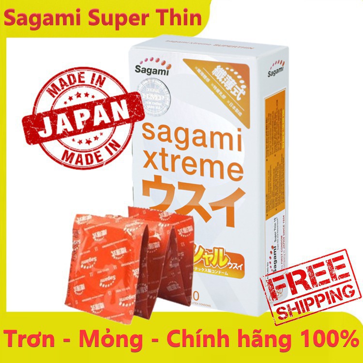 Bao Cao Su Sagami Xtreme SuperThin siêu mỏng, cảm giác như không - hộp 10c