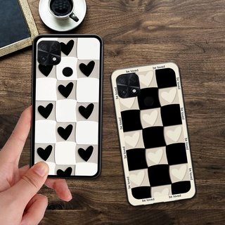 Ốp Poco C40 in hình trái tim caro đen trắng , hồng cute xinh xắn dễ thương