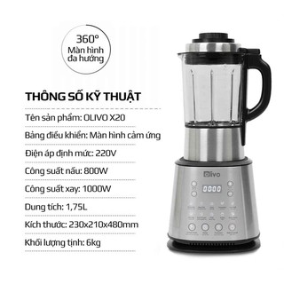 [CHÍNH HÃNG] Máy Làm Sữa Hạt OLIVO X20 - Thương Hiệu Mỹ