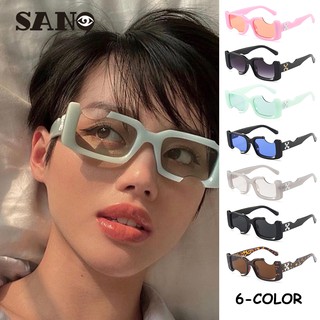 【Bản lề kim loại】Personality Khắc Lõm Hình Vuông Kính Mát Nữ/Nam