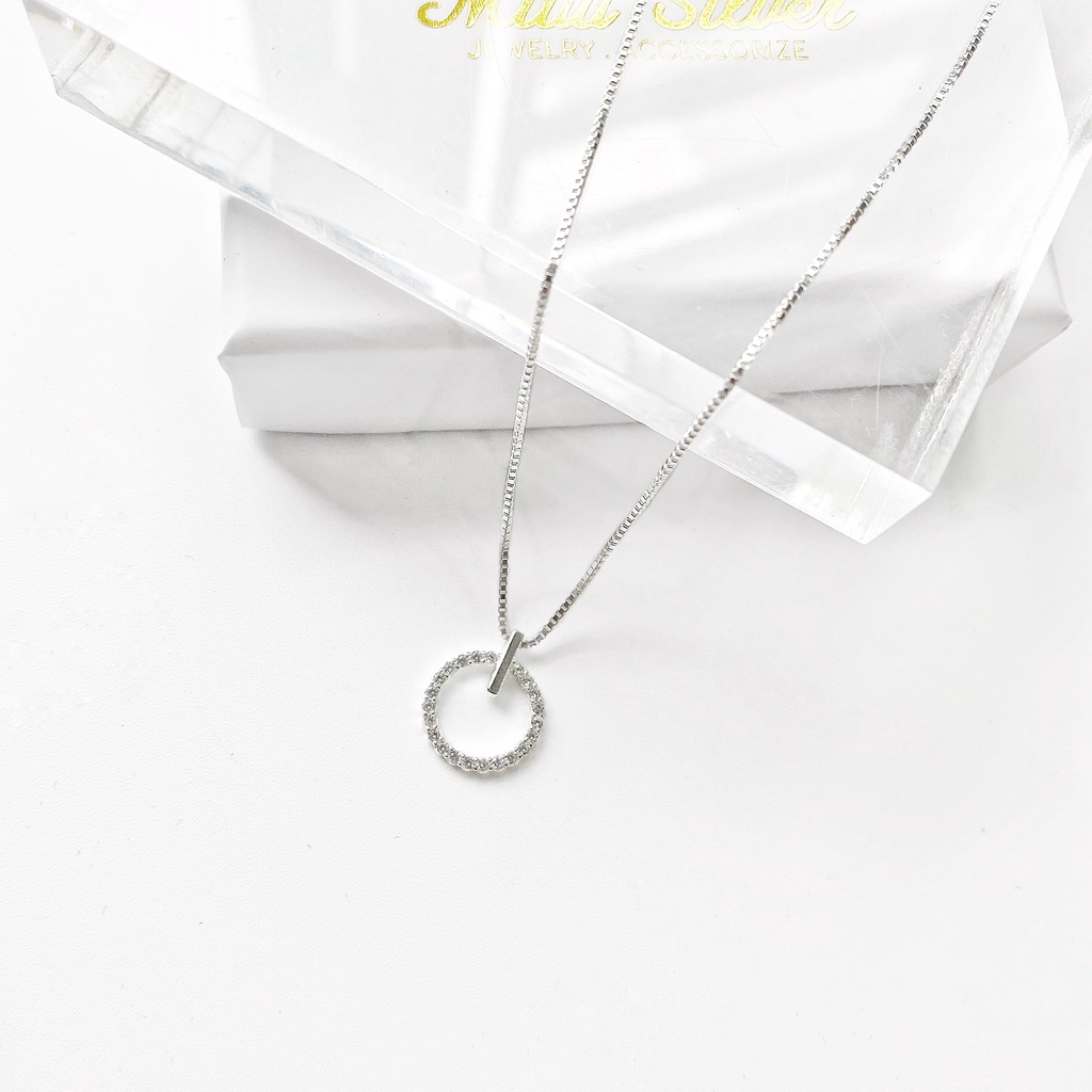Dây chuyền bạc nữ Miuu Silver mặt tròn xinh xắn Veronica Necklace