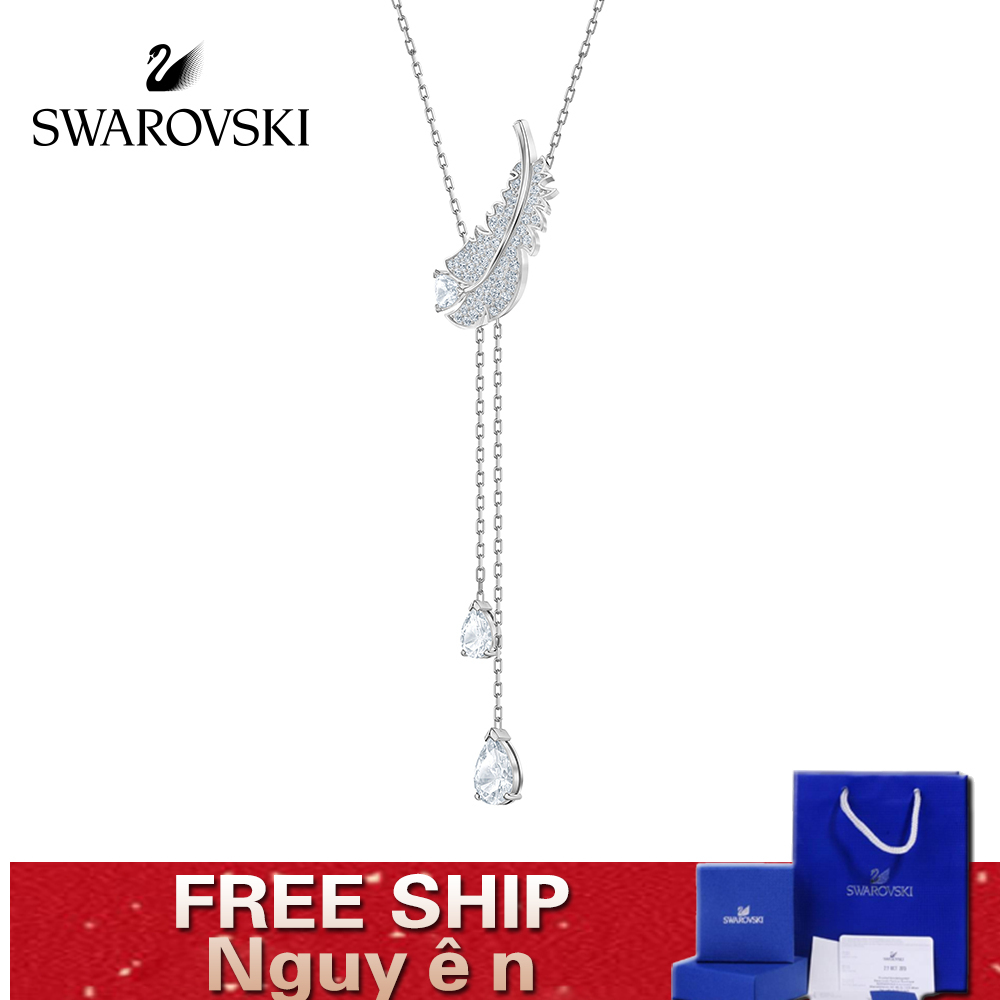 FREE SHIP Dây Chuyền Nữ Swarovski NICE Vòng cổ hình chữ Y với các yếu tố lông vũ Necklace Crystal FASHION cá tính Trang sức trang sức đeo THỜI TRANG