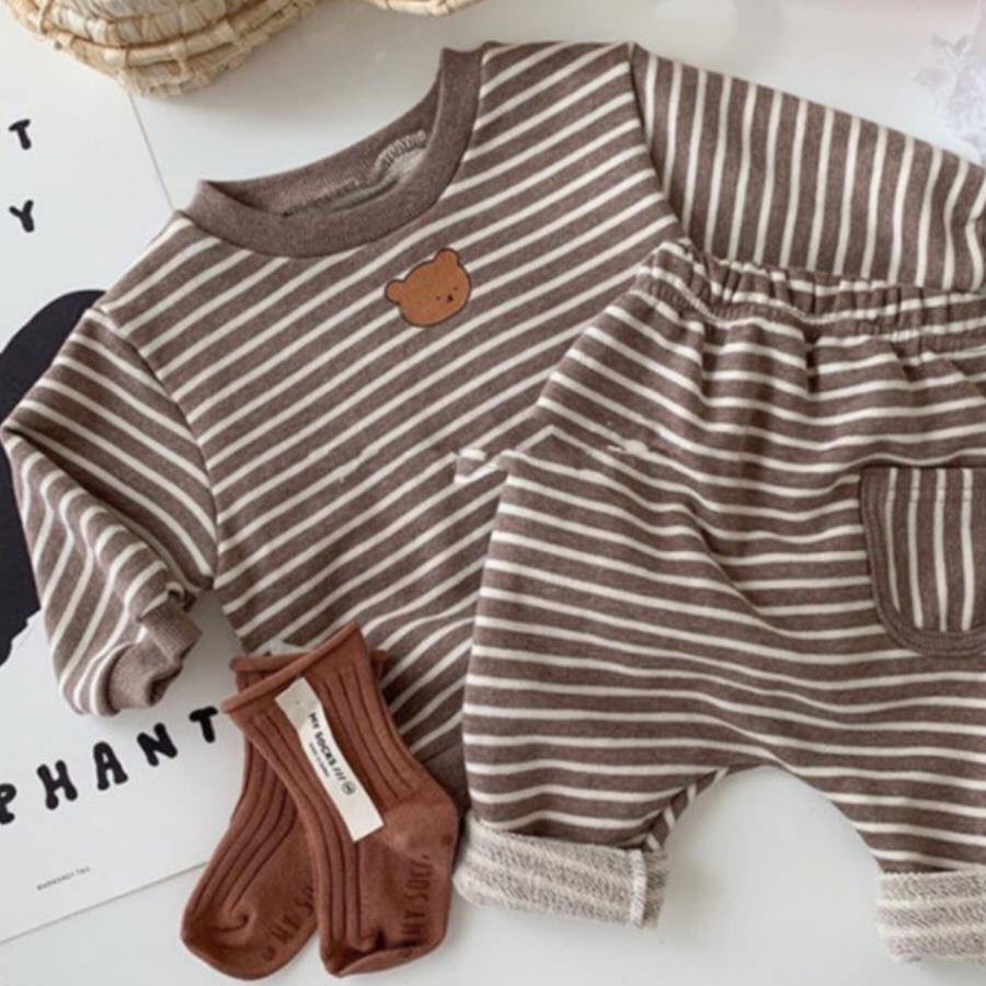 Bộ Nỉ Hant Thu Đông Dài Tay Cho Bé Trai Và Bé Gái Chất Da Cá Ken Store