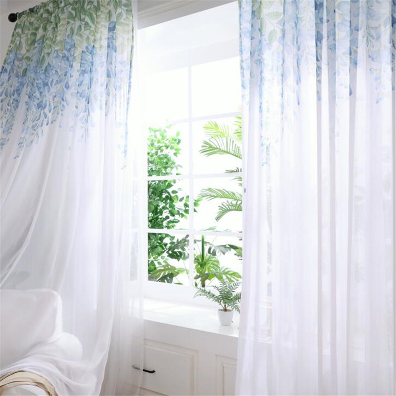 Rèm Cửa Sổ Ban Công Chống Gió Họa Tiết Hoa Wisteria